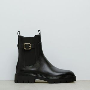 Zara Leather ankle boots with buckle